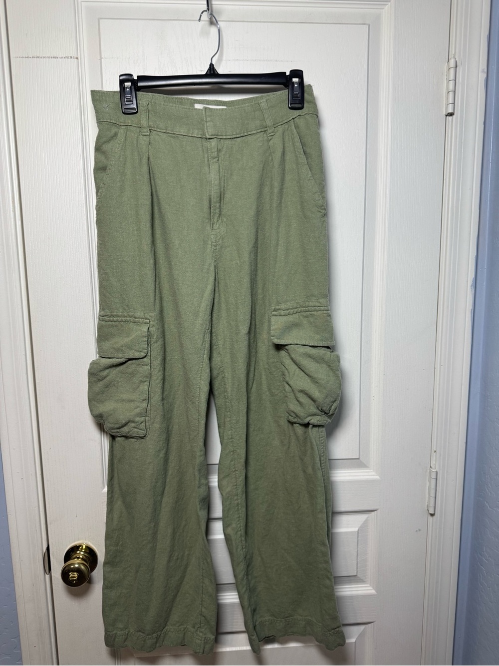 Abercrombie & Fitch Olive Green Wide-Leg Cargo Pants